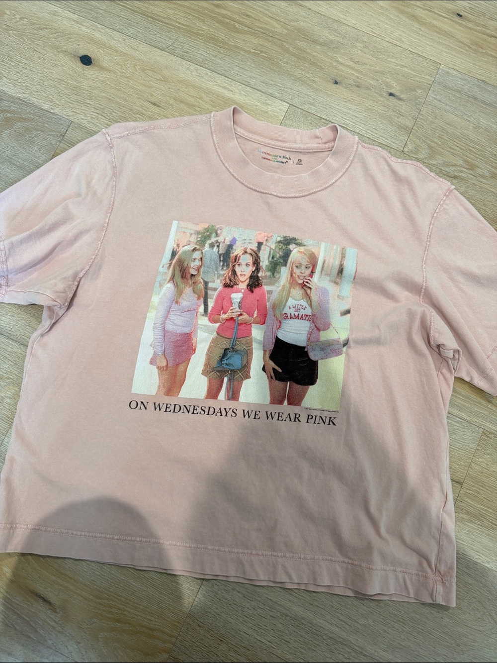 Abercrombie Pink Graphic Tee - On Wednesdays We Wear Pink XS